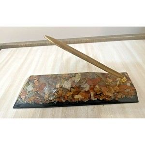 Unique Petrified Wood Pen Holder